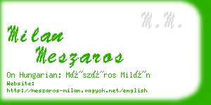 milan meszaros business card